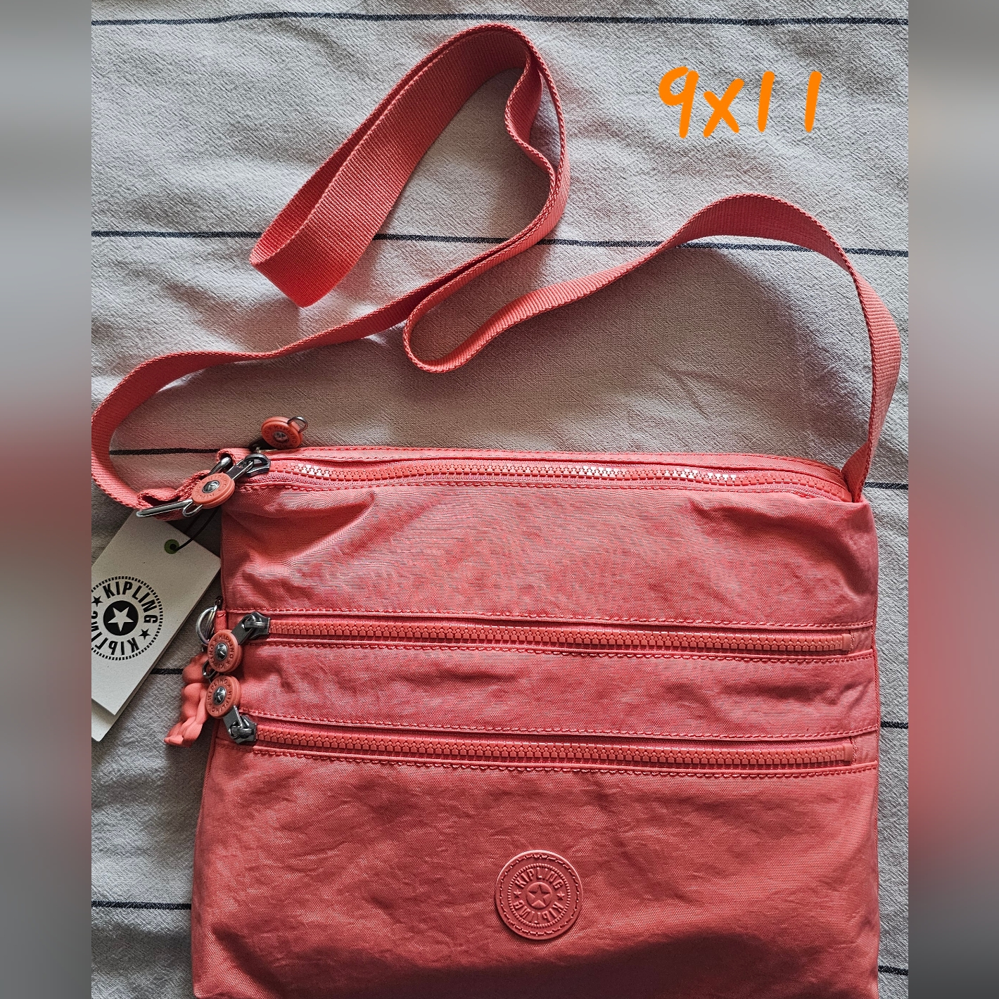 Kipling Coral Pinkcrossbody Bag With Adjustable Strap
